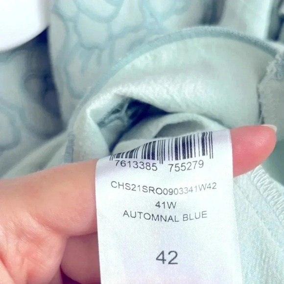 NWT See By Chloé Embroidered Puff Sleeve Mini Dress Autumnal Mint Blue Size 10 - Picture 12 of 13